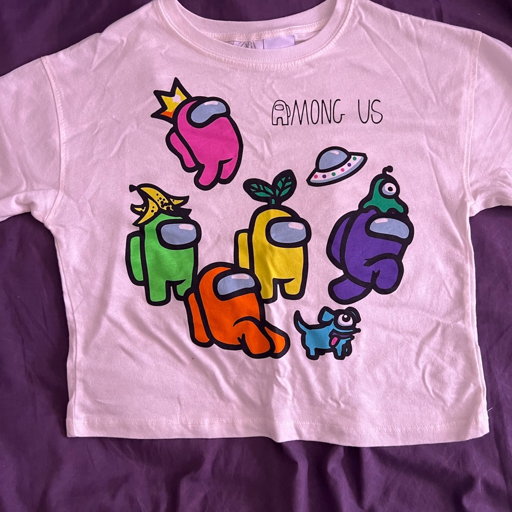 Zara Kids Amoung Us tshirt short Set 11-12